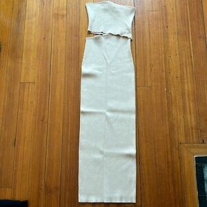 Ronny Kobo Cream Strapless Cut Out Dresss